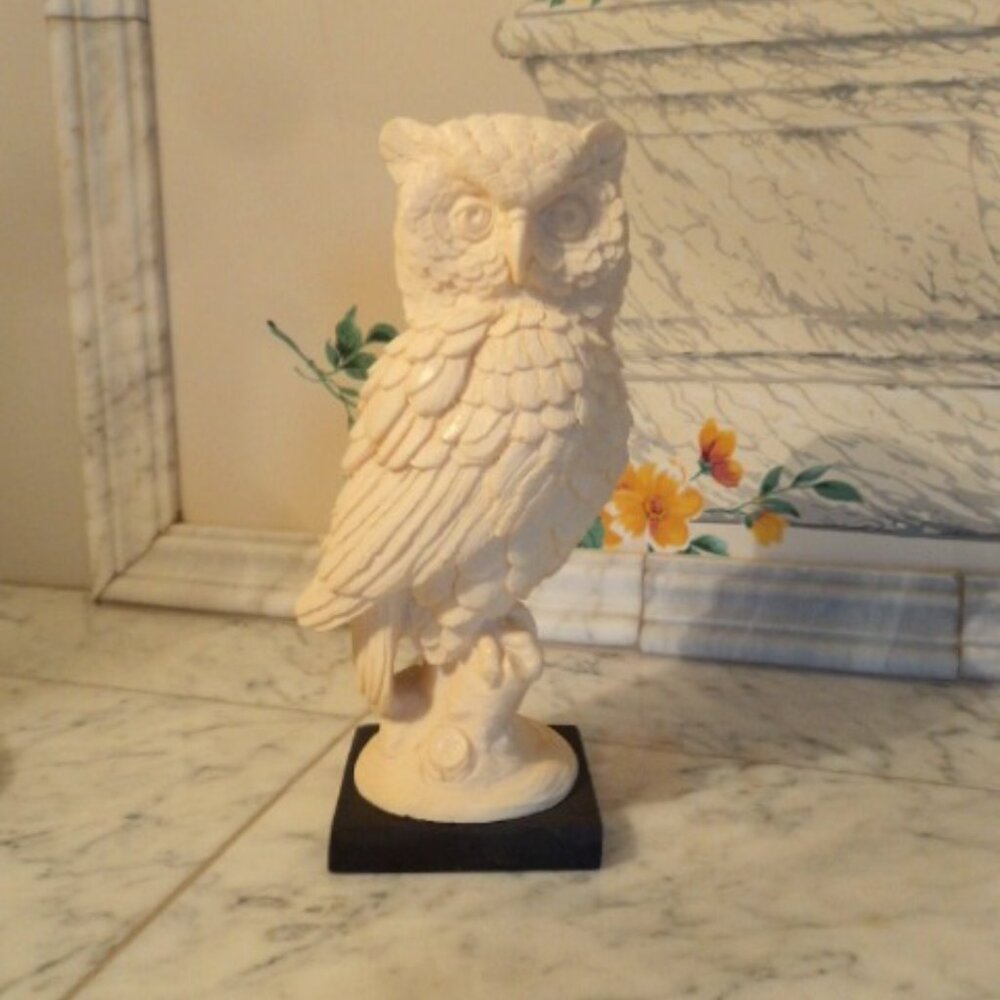 vintage A. Santini sculpture figurine ~ owl~ 9" tall